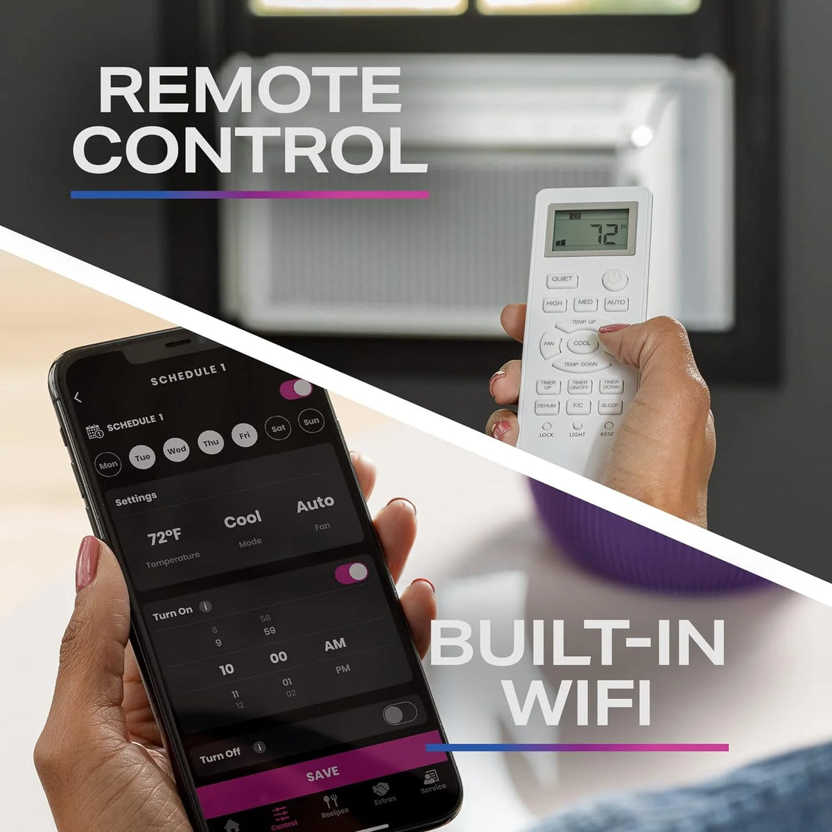 Ultra Quiet 8,200 BTU WiFi Enabled White Window Air Conditioner H628019
