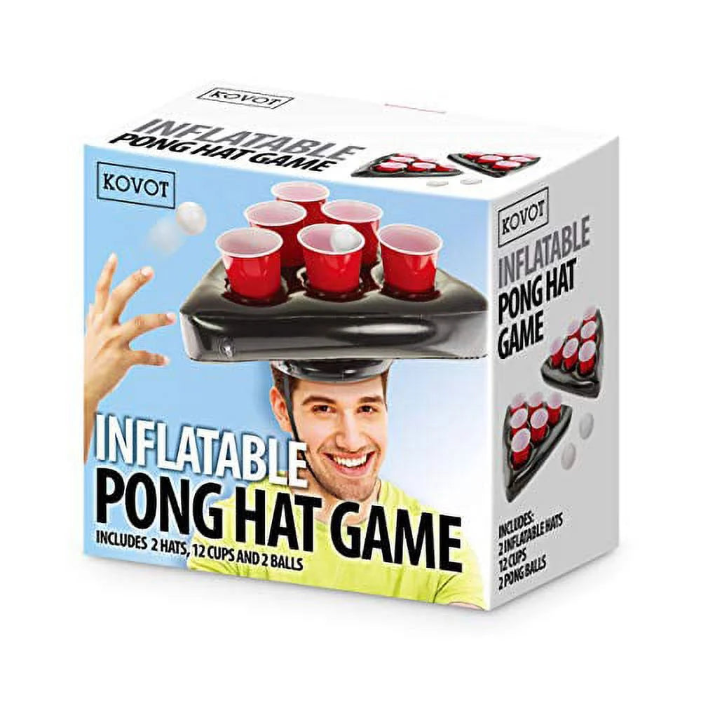 Inflatable Pong Hat Game Set with 16oz Red Cups and Pong Balls Z77273