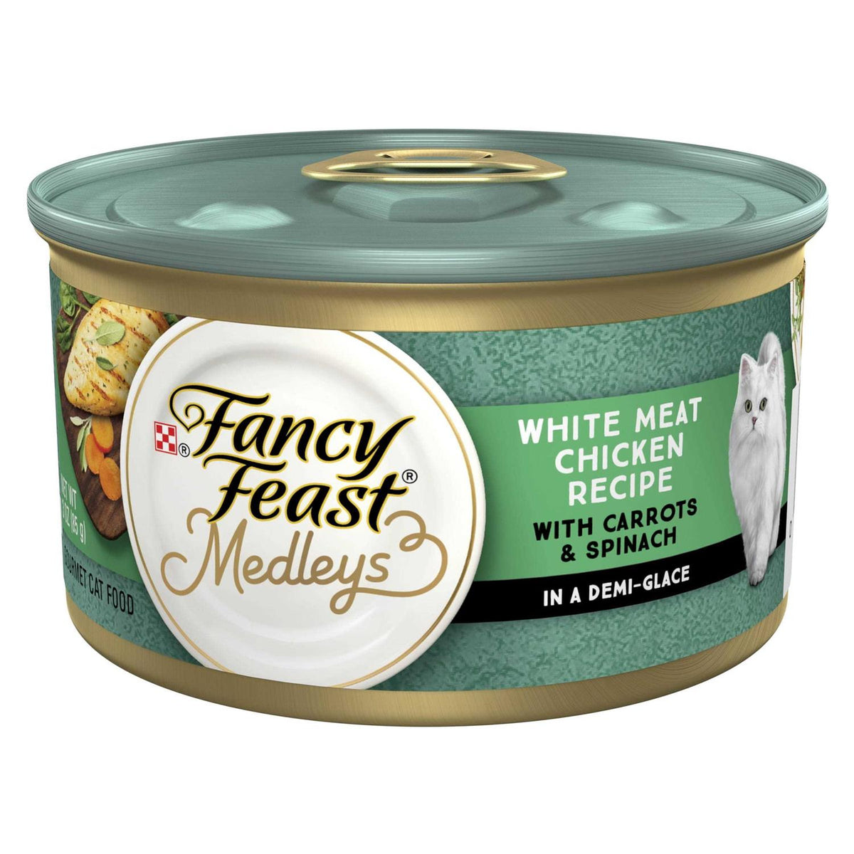 White Meat Chicken Recipe with Garden Veggies in Sauce Canned Cat Food U7129