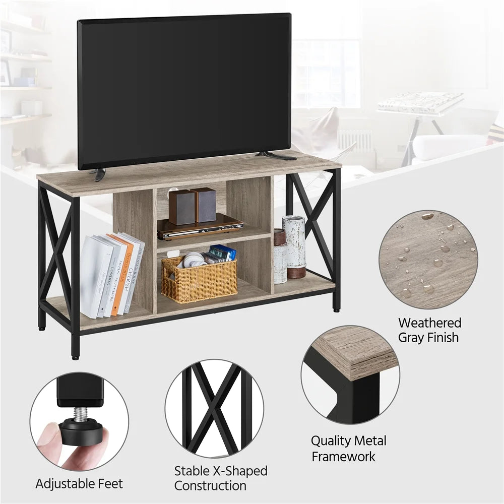 47inch Gray Wooden TV Stand with Storage S21375