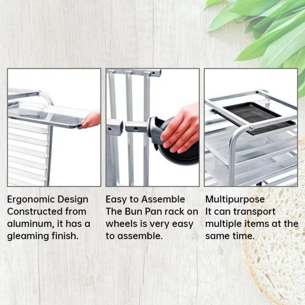 25 Tier Aluminum Bakery Rack with Lockable Wheels B628