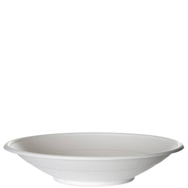 16 oz. White Compostable Sugarcane Noodle Bowl D535