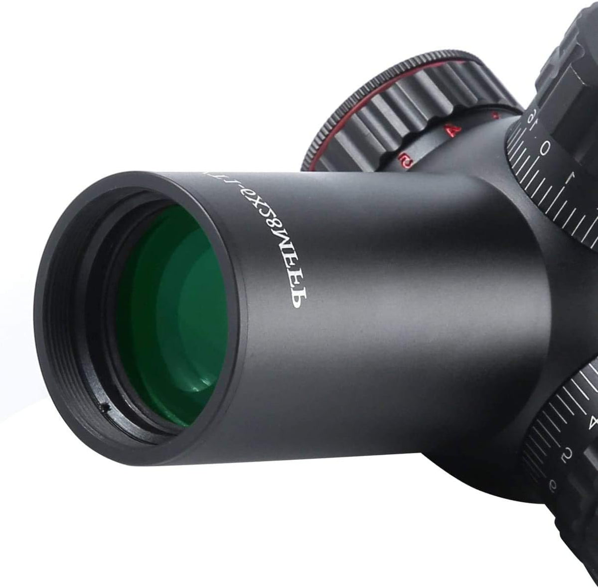 1-6X28 FFP First Focal Plane Scope 35mm Tube ED Optics Red/Green Illuminated Reticle T300