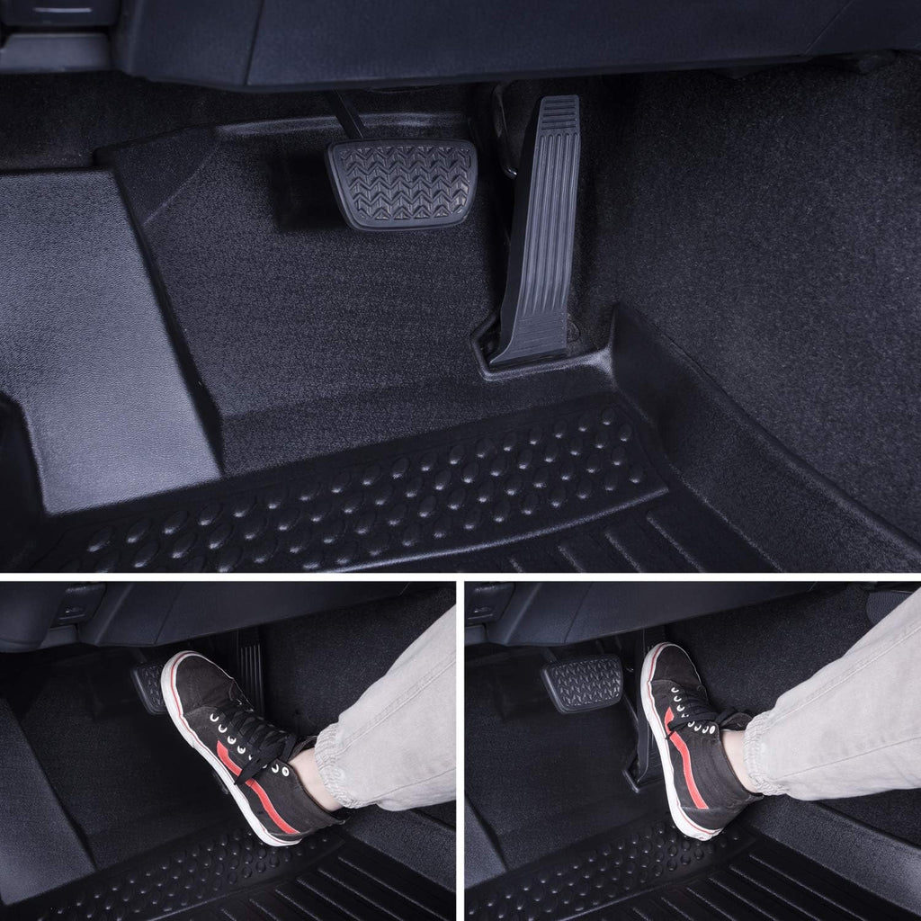 Black Front and Rear Car Mats for Toyota Highlander 7 Seats D53258