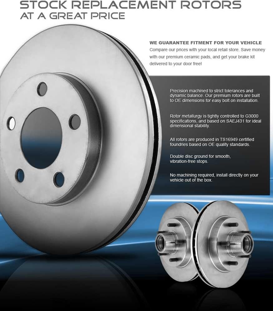 REAR 345mm 5 Lug Brake Disc Rotors O974
