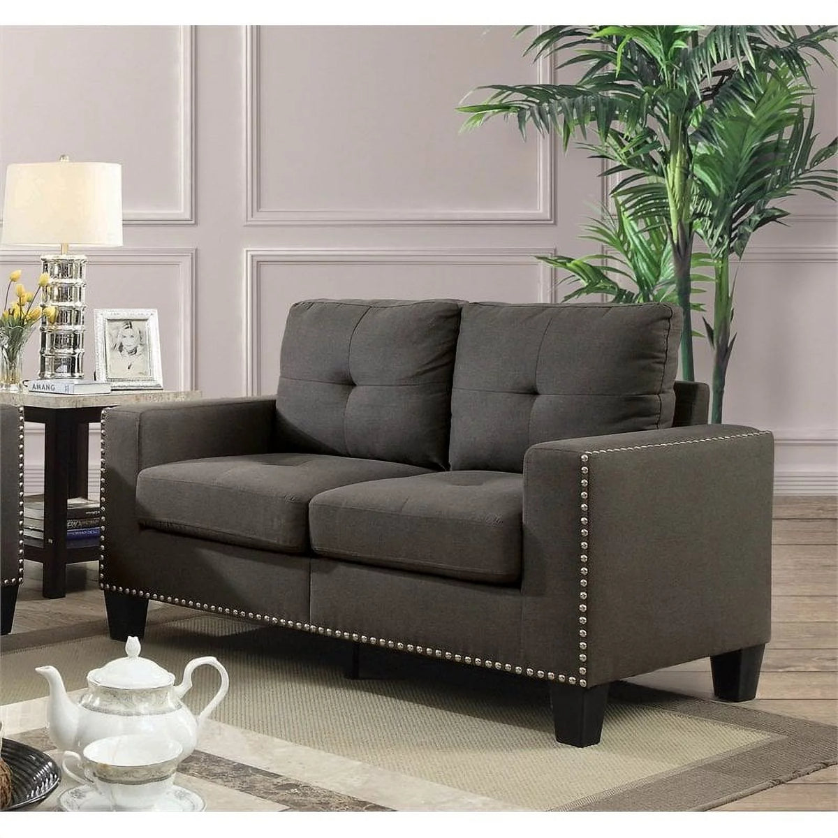 Gray Fabric 2-Piece Sofa Set H49417