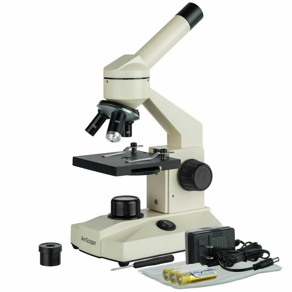 All-Metal All Optical Glass Lens Student Biological Field Microscope with LED Light A144