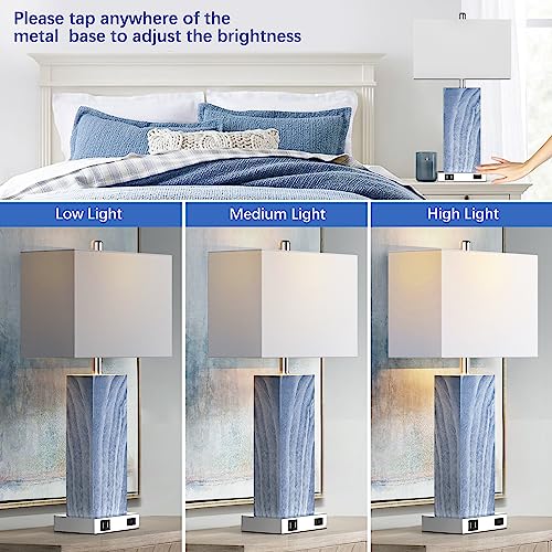 Touch Control Table Lamps Set of 2 with USB Ports and AC Outlet P642304