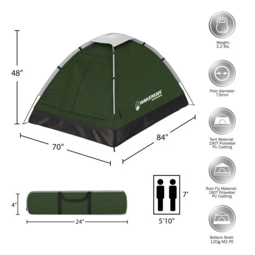 Green 2 Person Tent with Carry Bag R83672