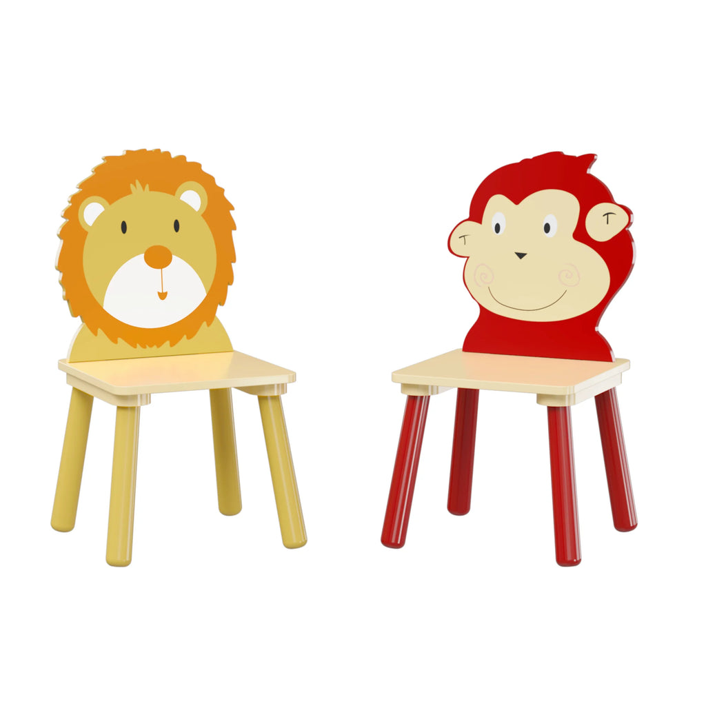 Kids Table and 2 Chairs Set, 3 Pieces Wooden Activity Play Table Set W279800