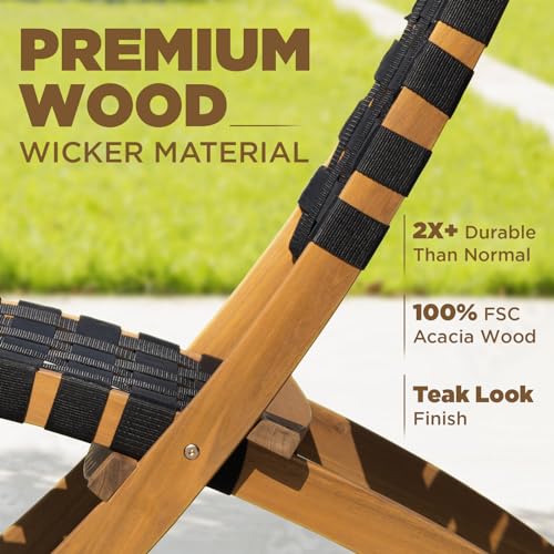 Wood Wicker 3 Piece Patio Bistro Set L90938
