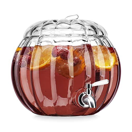 2.11 Gallon Clear Glass Beverage Dispenser with Stainless Steel Spigot B747