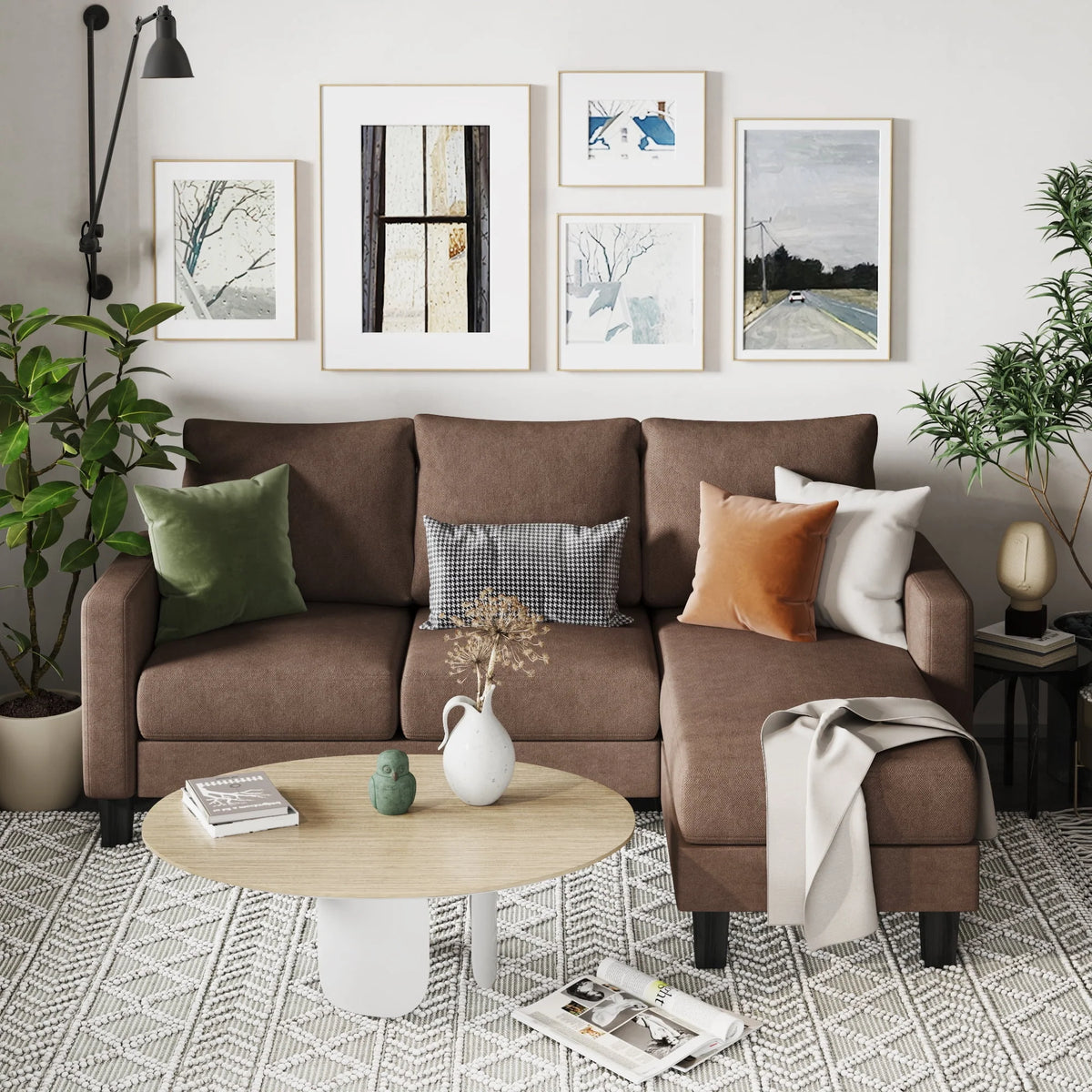 Light Gray L-Shaped Sectional Sofa T93492
