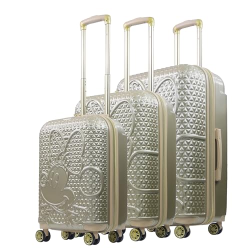Rose Gold Textured Hardshell Rolling Luggage D59085