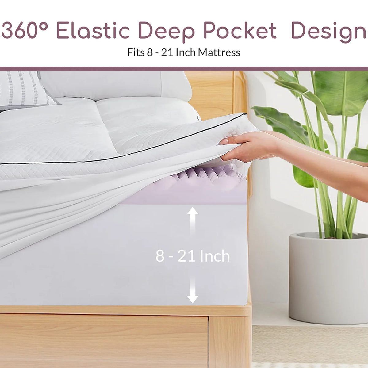 Full Size 4 inch Memory Foam Mattress Topper J925