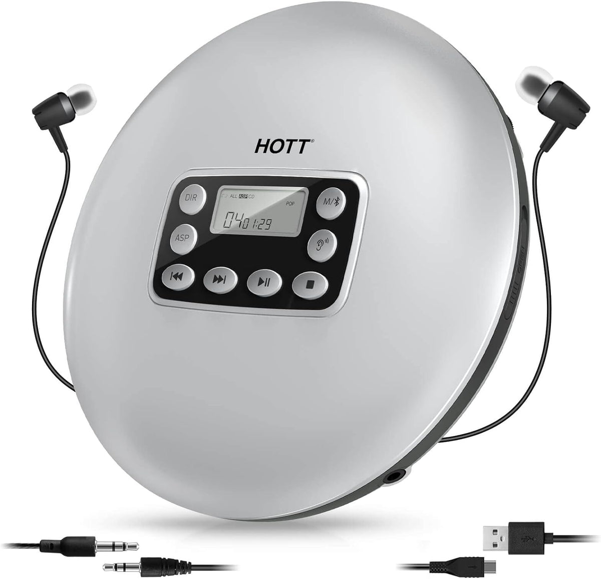Portable CD Player with Bluetooth and Stereo Headphone C3152