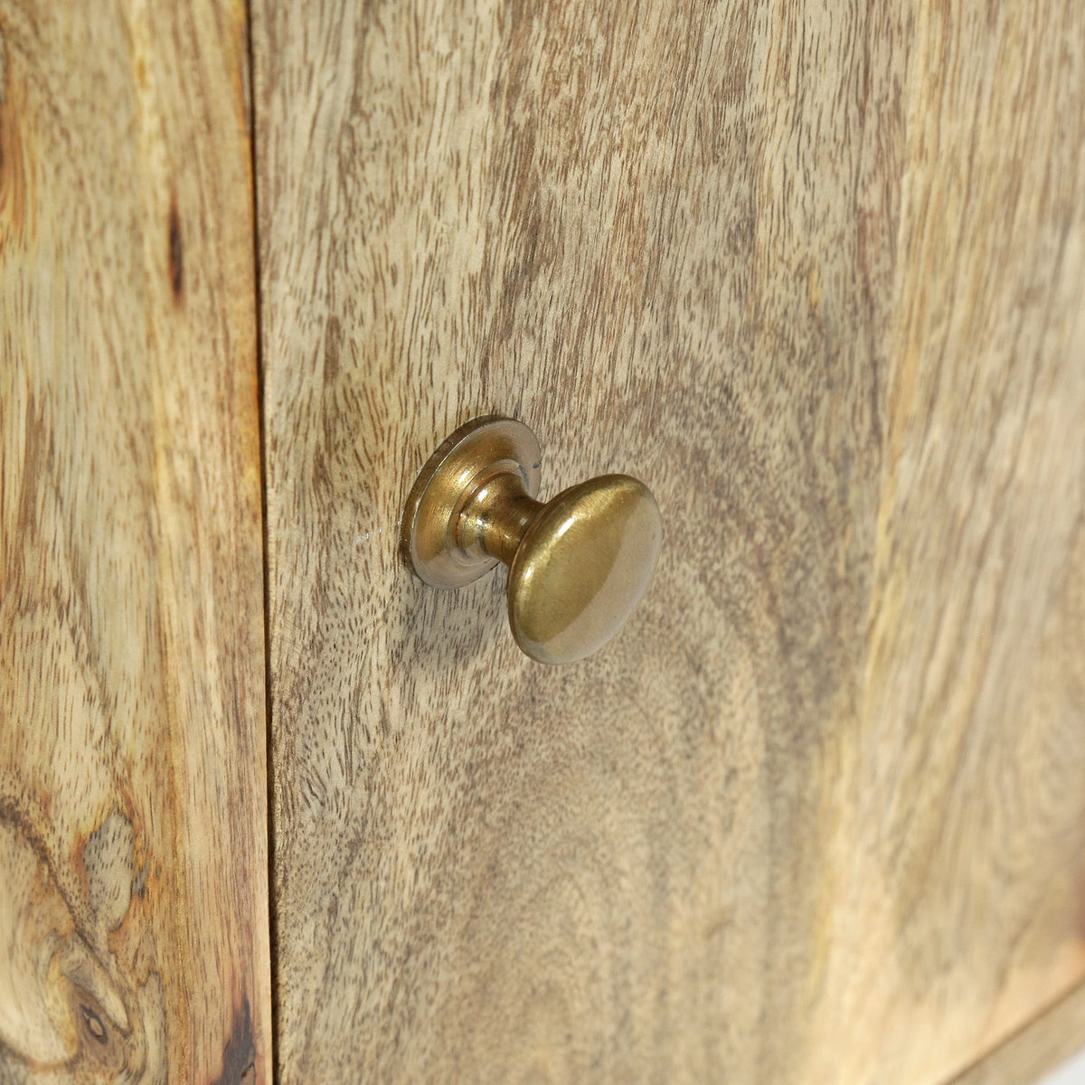 Handcrafted Mango Wood Nightstand with Storage W4564