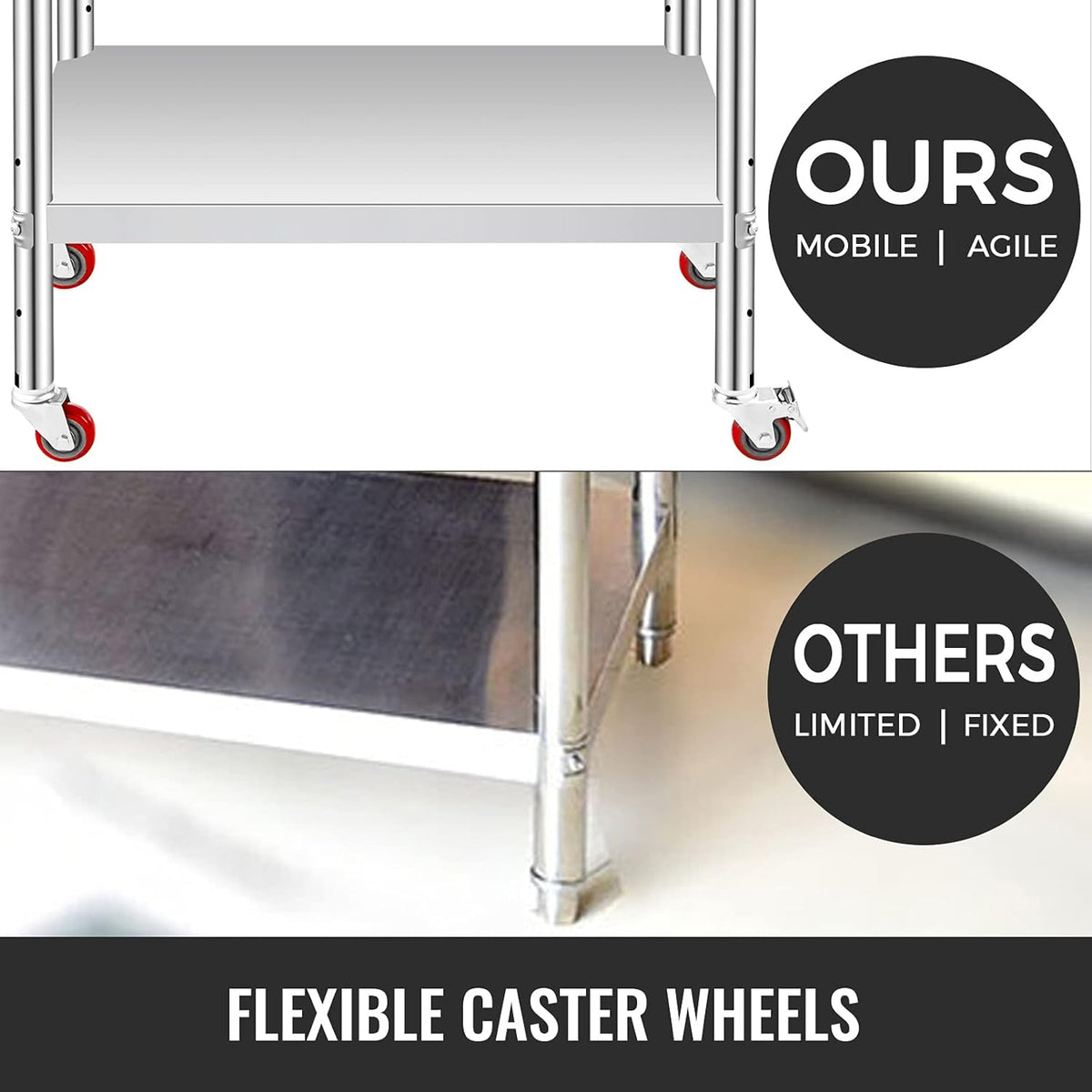 Stainless Steel Work Table with Wheels 24 x 30 B43157