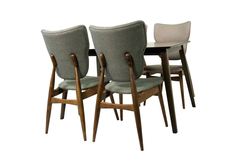 5-Piece Solid Wood Dining Table and 4 Chairs R120643
