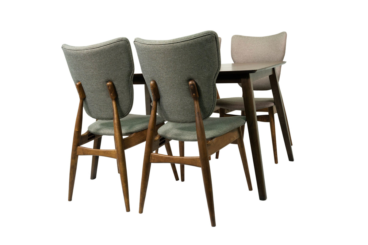 5-Piece Solid Wood Dining Table and 4 Chairs R120643