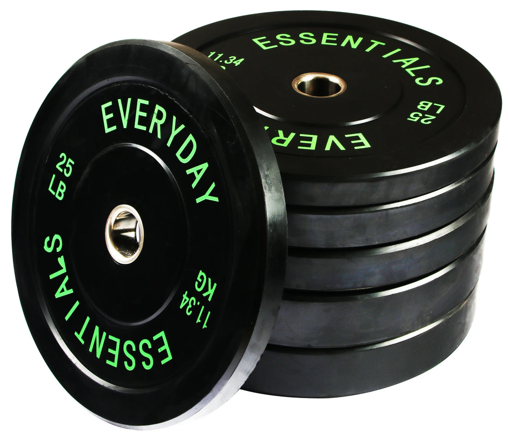 Olympic Bumper Plate Weight Plate Set with Steel Hub, Black, 210 lbs R2792