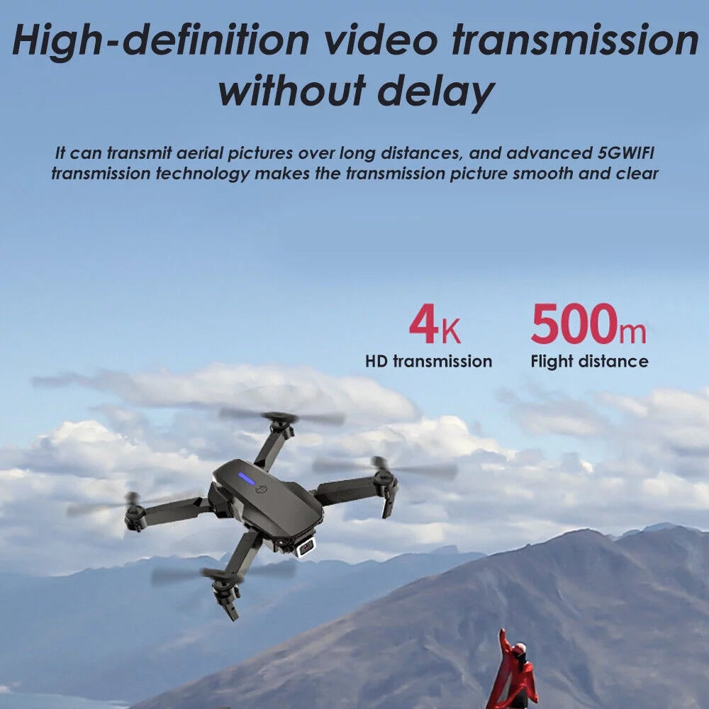 4K HD Dual Camera RC Drone with 4 Batteries W361499