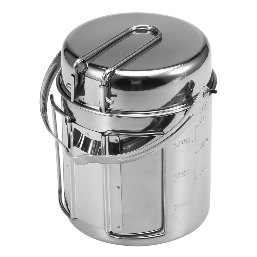 1L Stainless Steel Cooking Pot with Foldable Handle U310