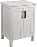 24 Inches White Single Bathroom Vanity Set with Top and 2-Door Cabinet E199253