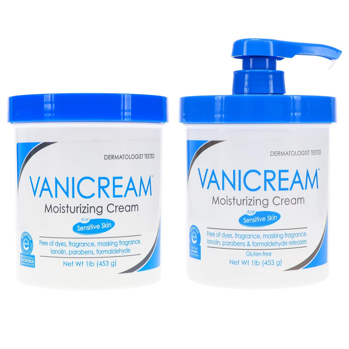 Moisturizing Skin Cream with Pump Dispenser Plus Bonus Jar Combo Pack, 1 Pound Each Z2999