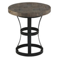 Solid Reclaimed Wood and Black Metal End Table I2882