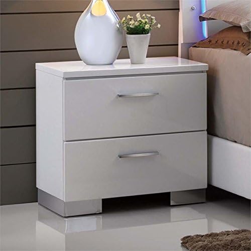 White 2 Drawer Nightstand Z381