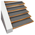 Set of 12 Skid-Resistant Carpet Stair Treads Gray 8 in. x 30 in. F95947