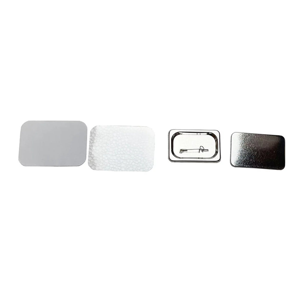 100set 40*60mm Rectangle Pin Back Button D3407