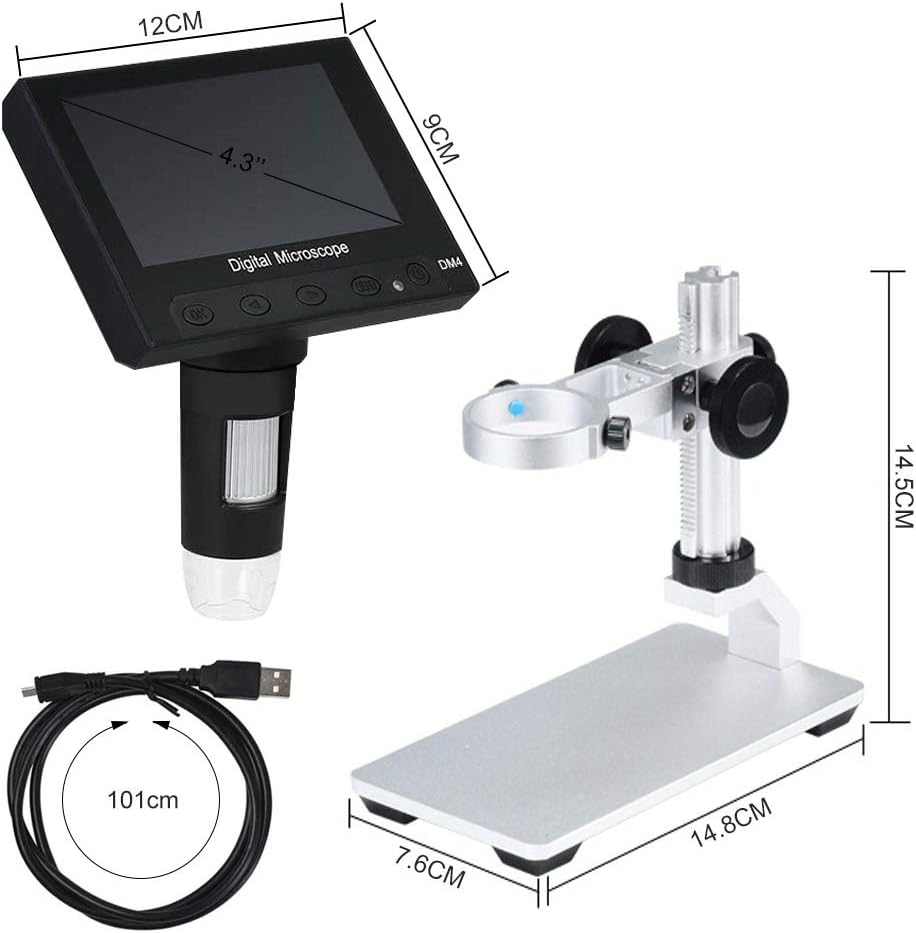 4.3 inch 50X-1000X Magnification 720P LCD Digital Microscope Camera K320