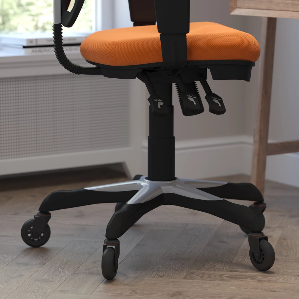 Orange Mesh Ergonomic Office Chair with Adjustable Arms K11374