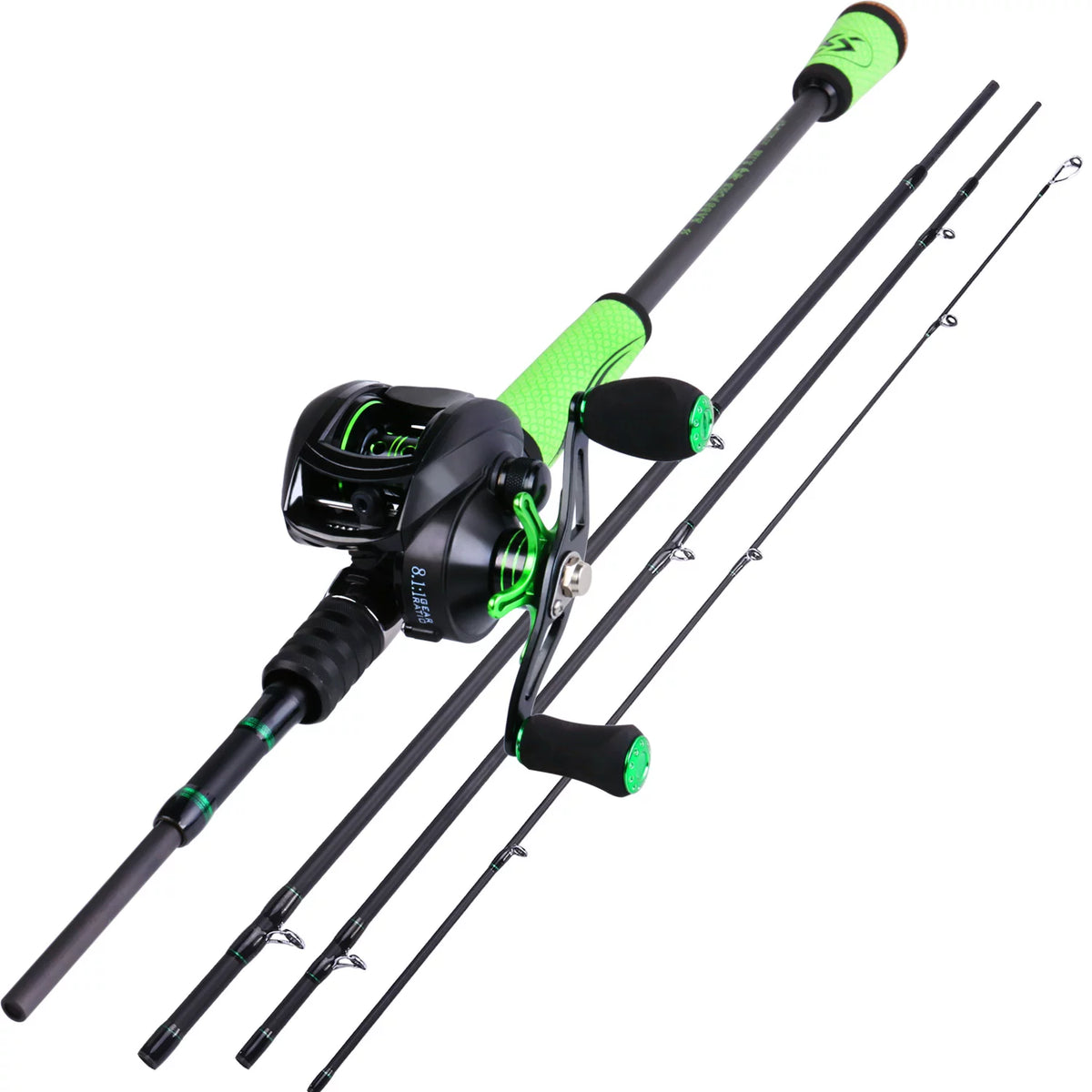 4 Pc High Carbon Fishing Rod Reel Combo F968441
