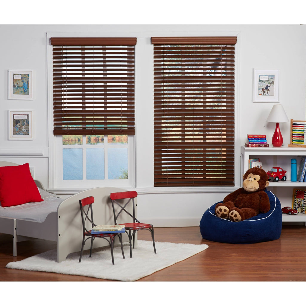 Dark Oak Cordless Faux Wood Blind L986379