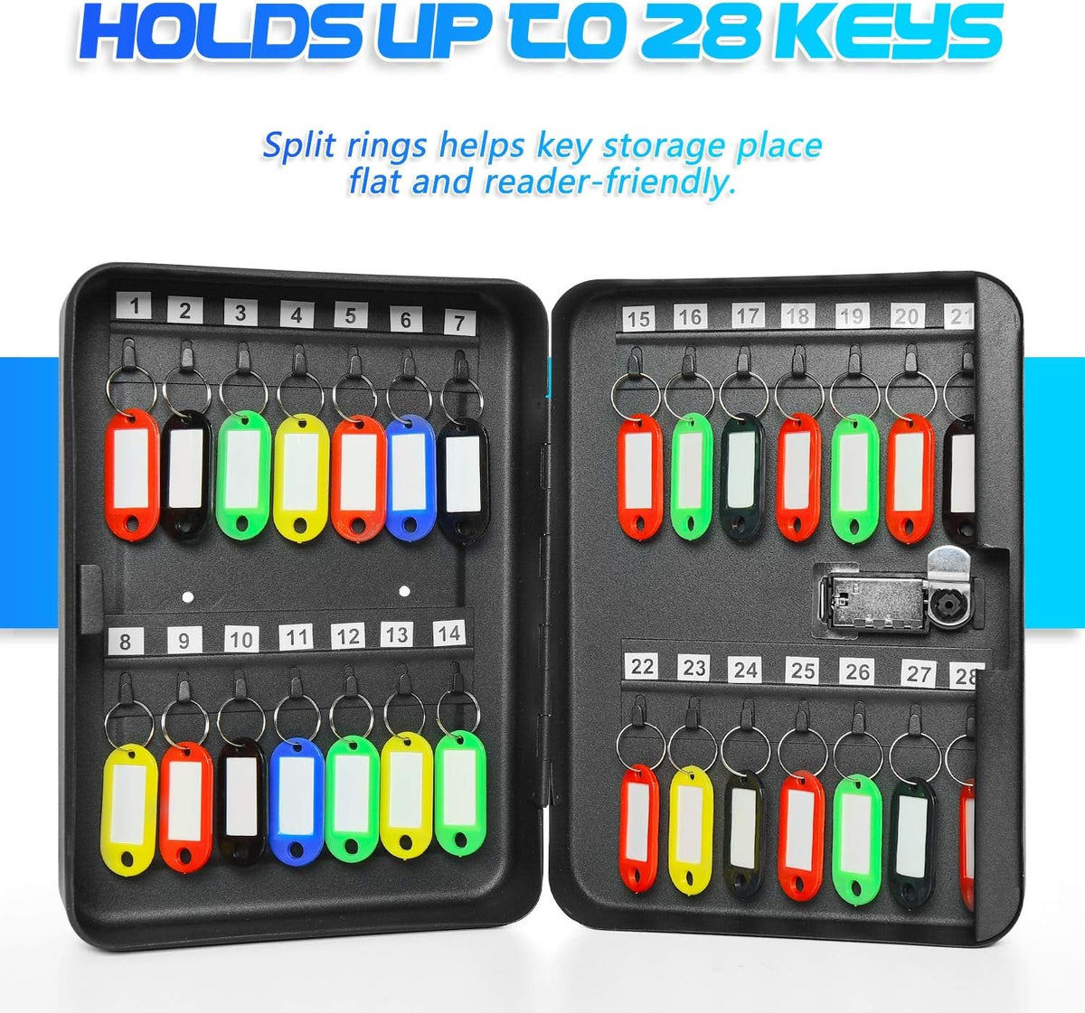 28 Key Steel Security Lock Box with Combination Lock, Pack of 2 C805109