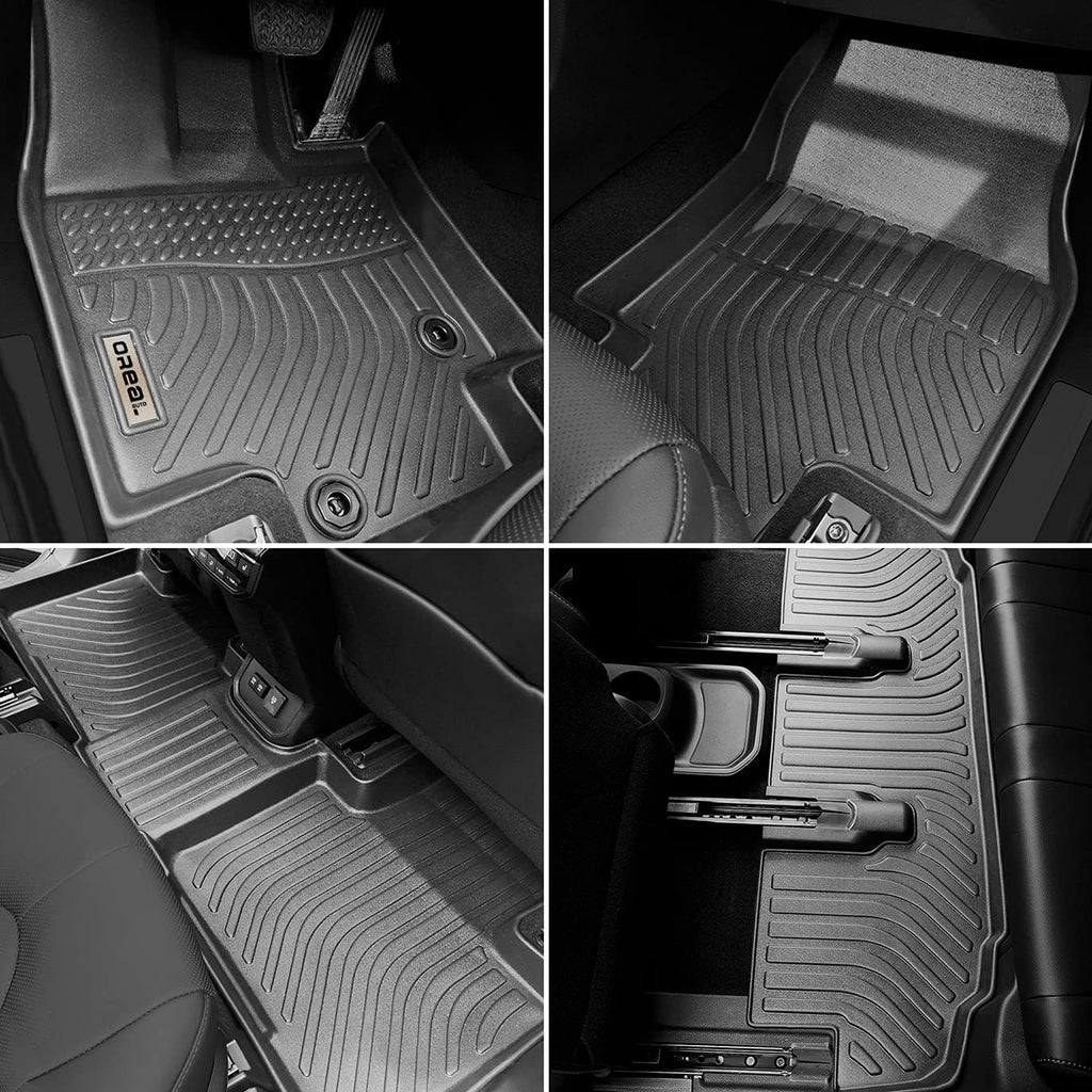 Black Front and Rear Car Mats for Toyota Highlander 7 Seats D53258