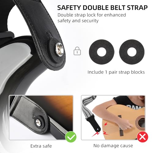 3.5" Wide Padded Adjustable Guitar Strap with Strap Locks N106115