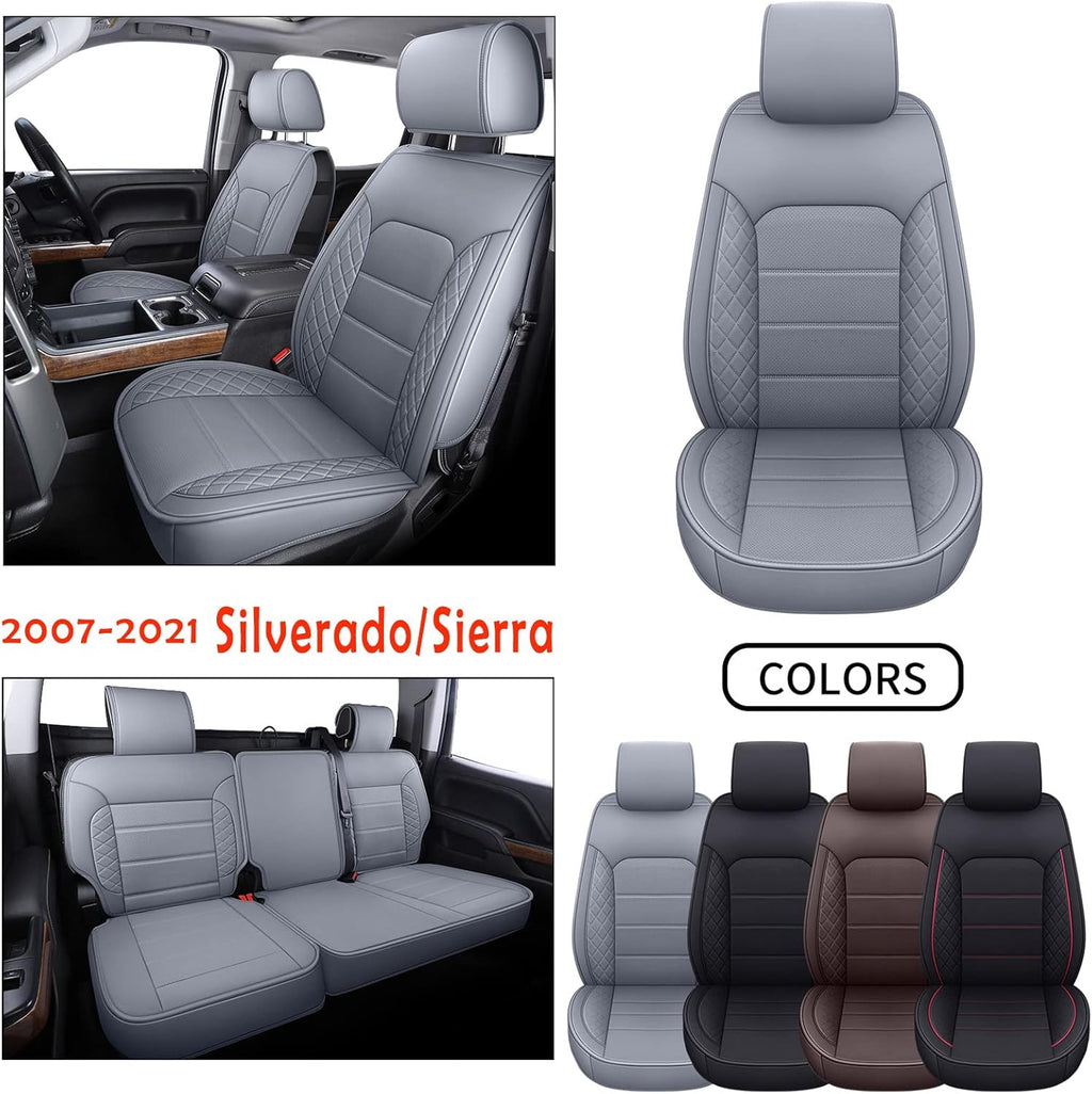 Black Faux Leather Seat Covers Full Set Y382