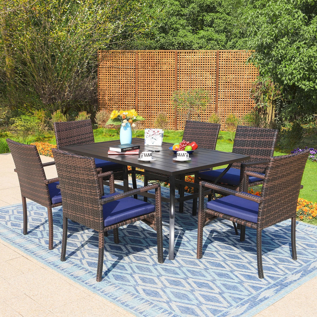 60 x 38 Black Steel Outdoor Dining Table H4804