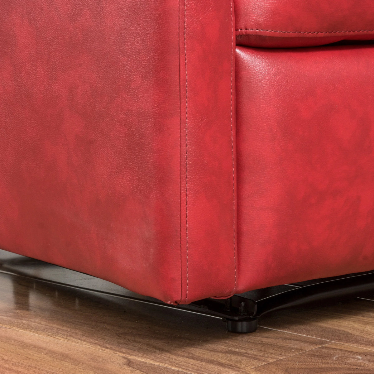 Red Faux Leather Recliner J1164