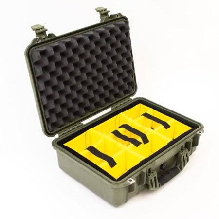 Olive Drab Green 1500 Waterproof Case with Divider Set U1271
