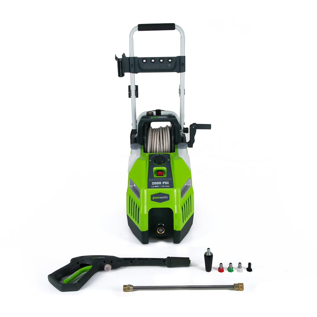 2000-PSI 13 Amp 1.2-GPM Corded Electric Pressure Washer with Hose Reel R996