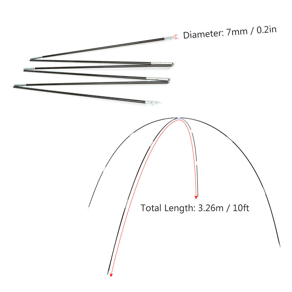 Tent Pole Kit Fiber Tent Pole Collapsible Tent S9264