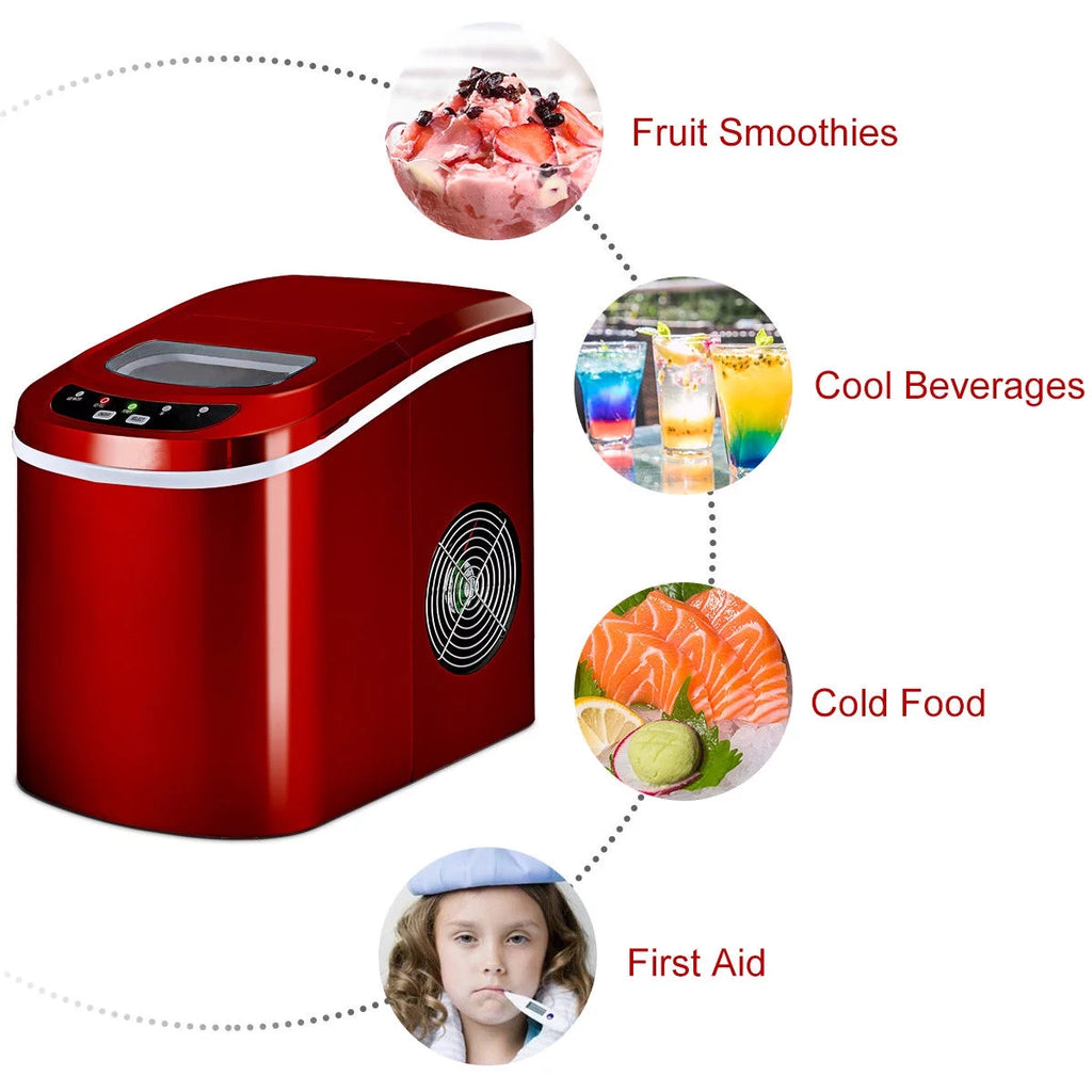 Red Portable Compact Electric Ice Maker Machine K435437
