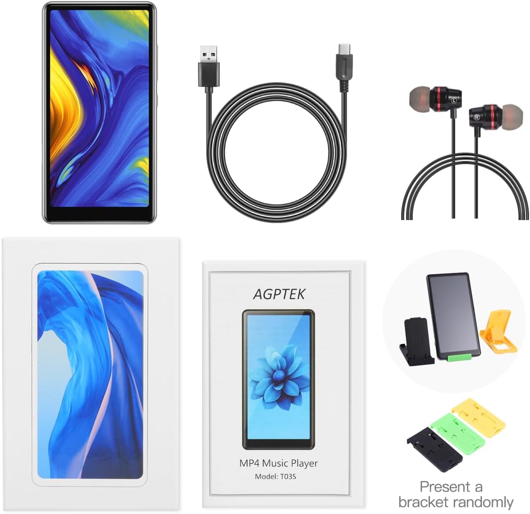 5 inch MP3 Player with Bluetooth and WiFi, Full Touch Screen 16GB MP4 Player with Speaker, FM Radio V9966