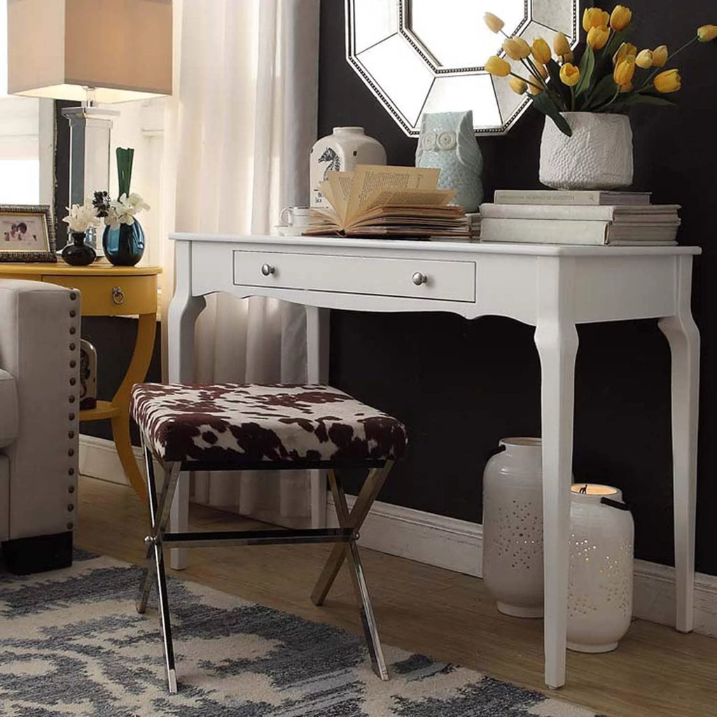 White Office Writing Desk with Drawer H68597
