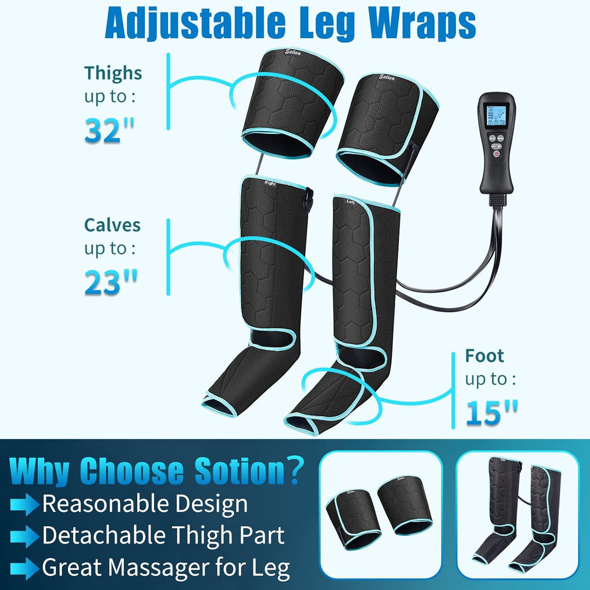 Air Compression Leg Massager with Heat Q556